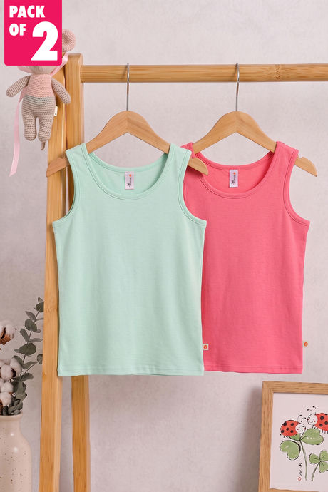 Buy Zivame Girls Solid Tank Tops (Pack of 2) - Multicolor